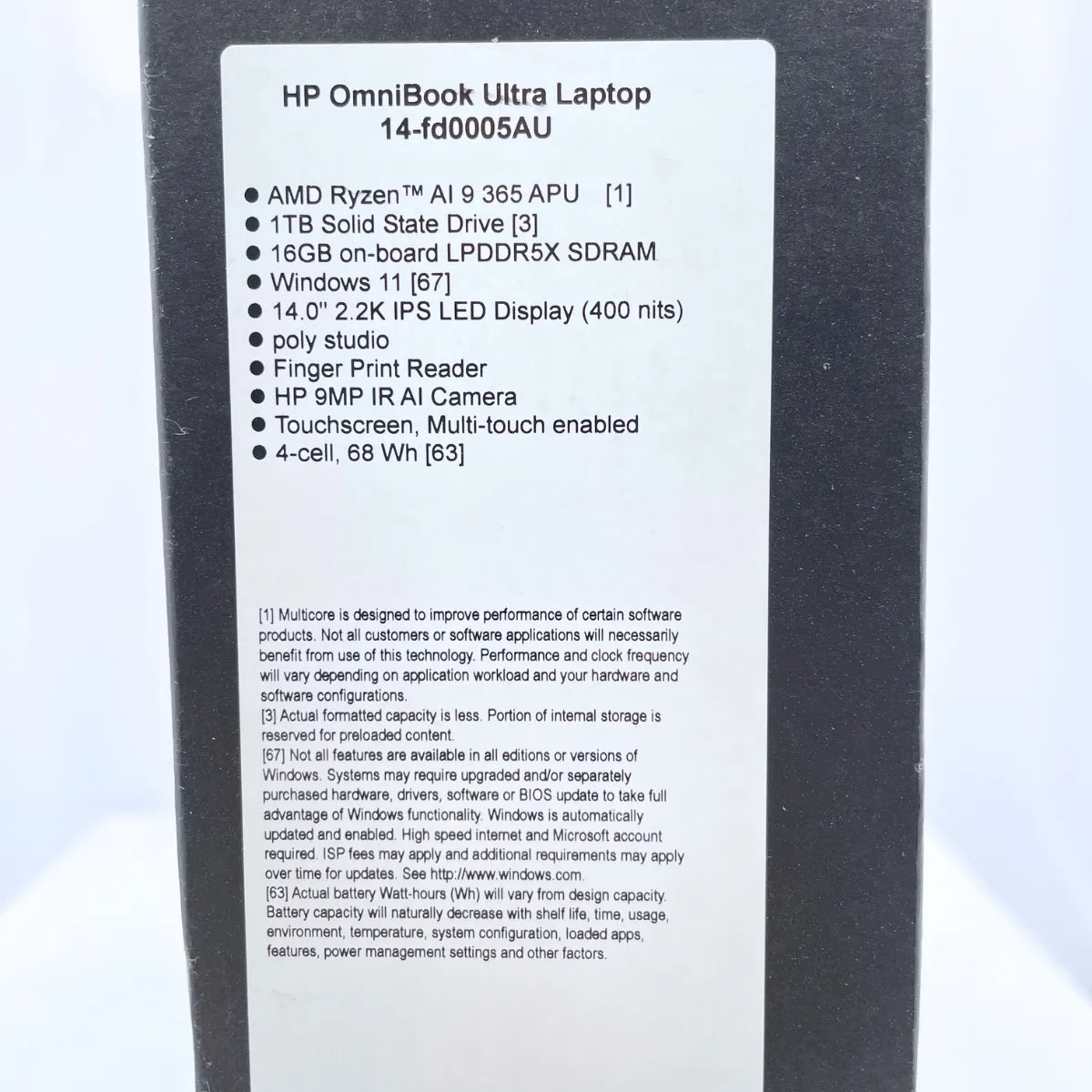 【新品(未開封)】 HP OmniBook Ultra 14-fd0005AU（Ryzen AI 9 365 / メモリ16GB / 14インチ / SSD1TB / タッチパネル）