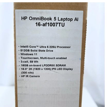 【新品(未開封)】HP OmniBook 5 16-af1007TU（Core Ultra 5 / メモリ16GB / 16インチ / SSD512GB / タッチパネル / スカイブルー）
